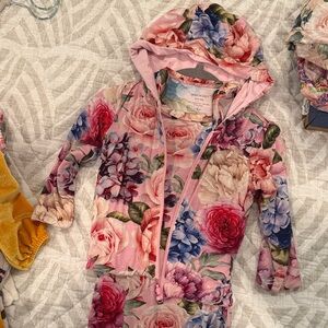 Posh Peanut Pink Floral jumpsuit & jacket